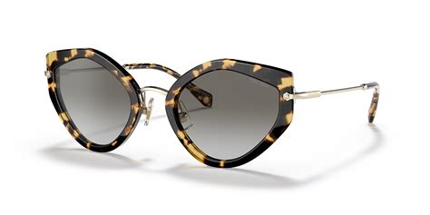 Miu Miu MU 08XS 53 Grey Gradient & Light Havana Sunglasses